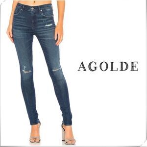 AGOLDE LOS‎ ANGELES- SOPHIE HIGH RISE SKINNY JEANS IN DARE BLUE SIZE 25